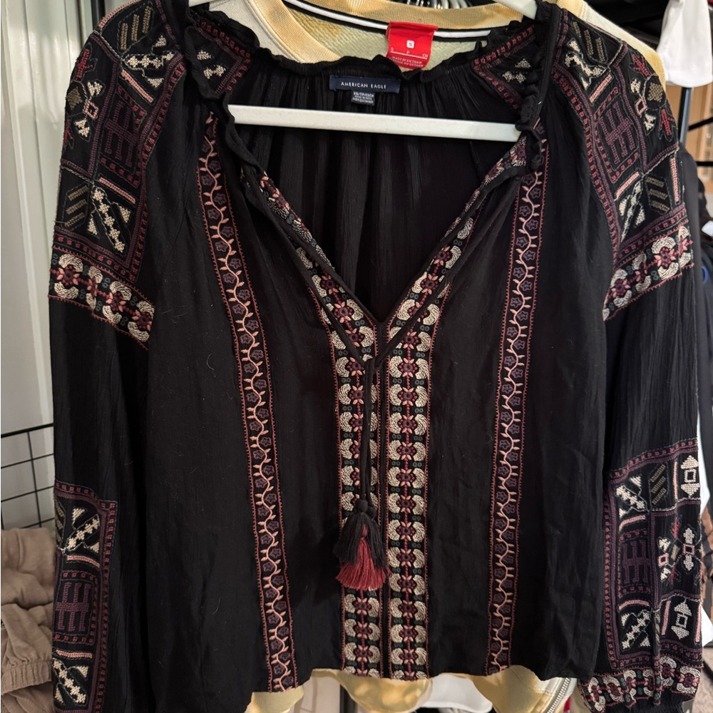 Black Boho Style Longsleeve